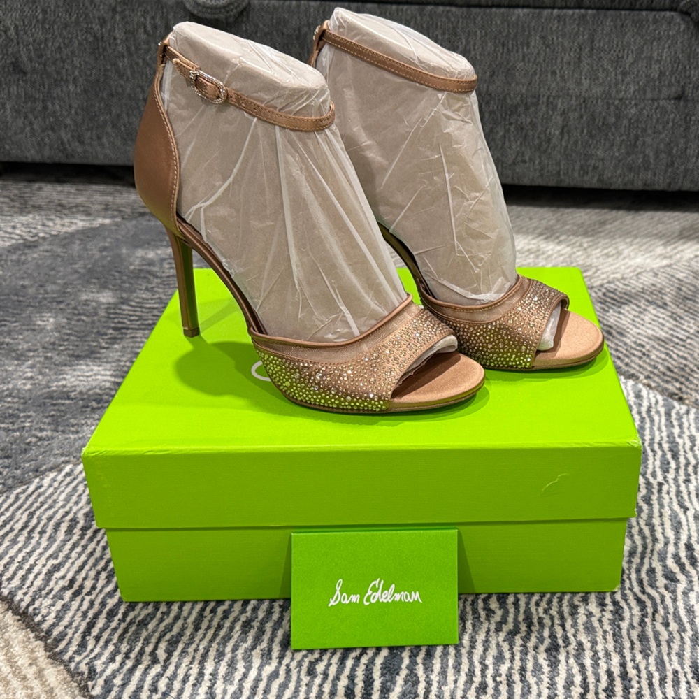 Sam Edelman Brown Heels with Glittering Details